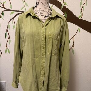 Pilcro Olive Button Down Shirt